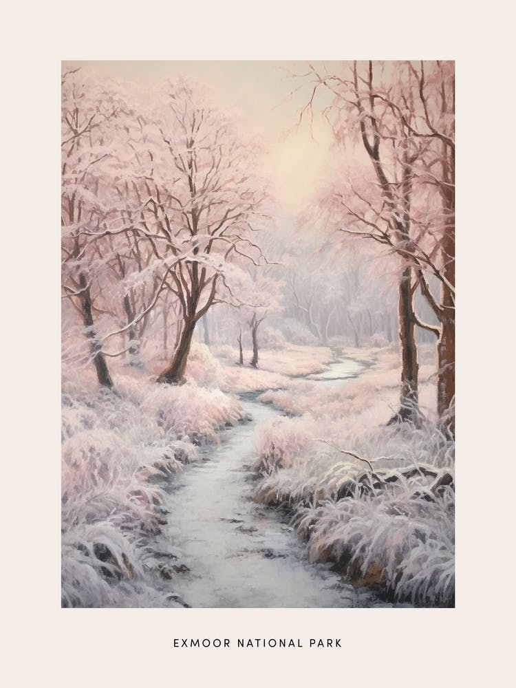 Dreamy Winter National Park Poster  Exmoor National Park England 2