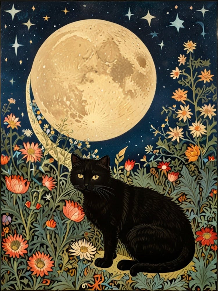 William Morris Chat Noir Au Clair de Lune 10