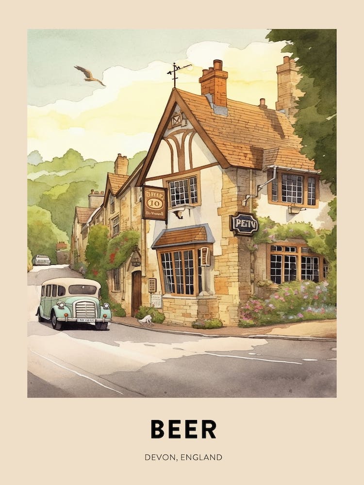 Devon Vintage-Reiseposter Bier