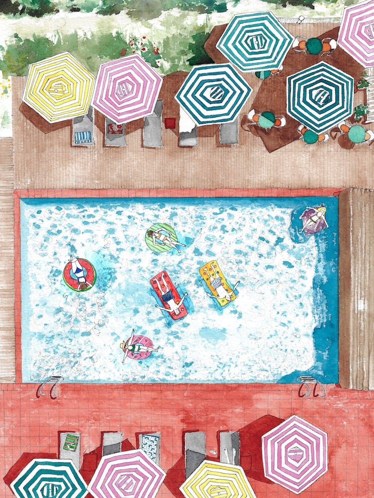 Holiday In The Pool Colourful