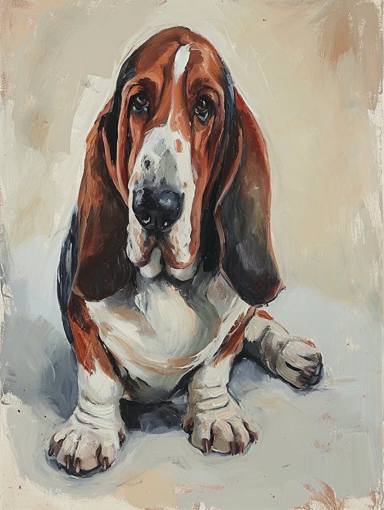 Basset Hound Acrylic Painting 4