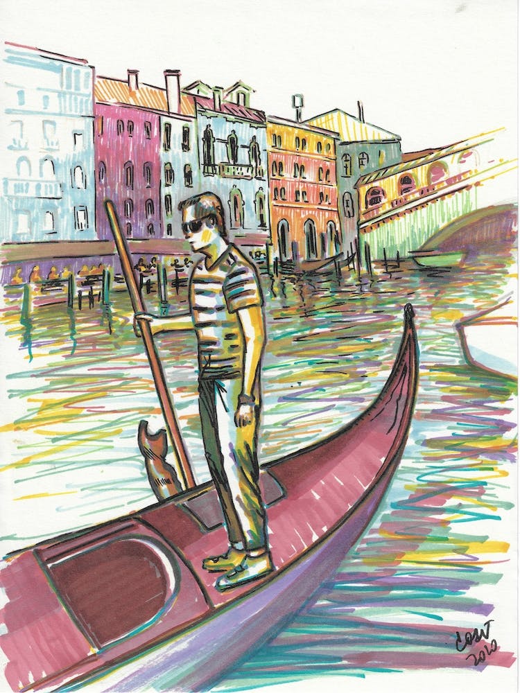 Venice Grand Channel Gondolier