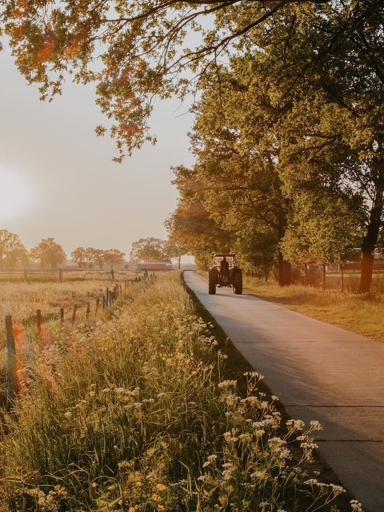 Tractor On Country Road
