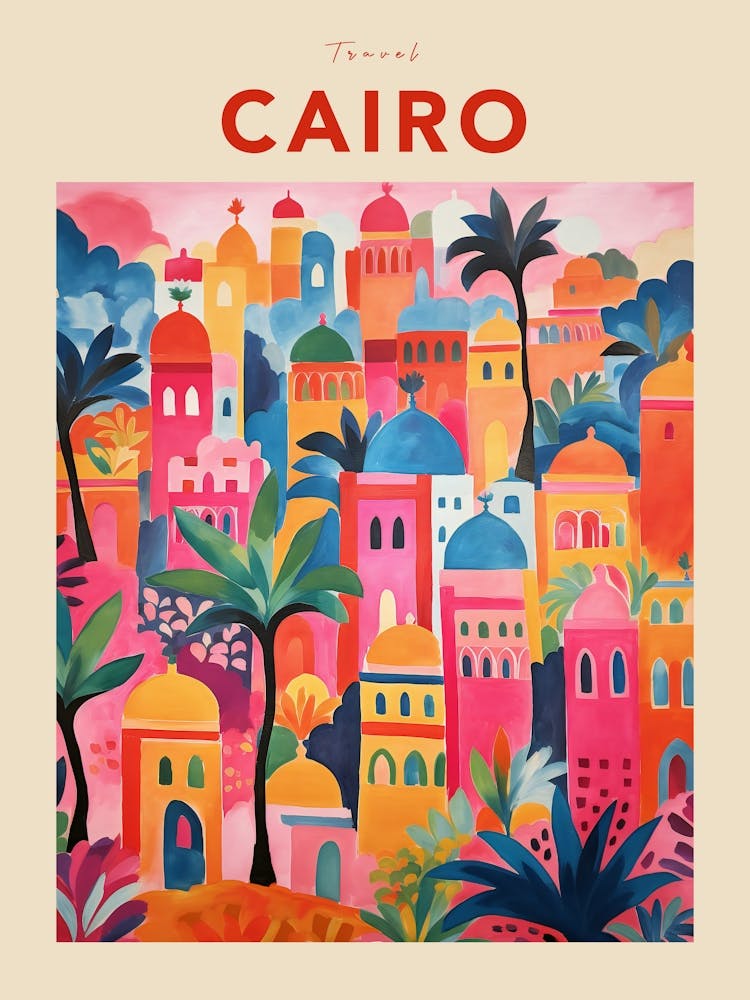 Cairo Egypt 3 Fauvist Travel Poster
