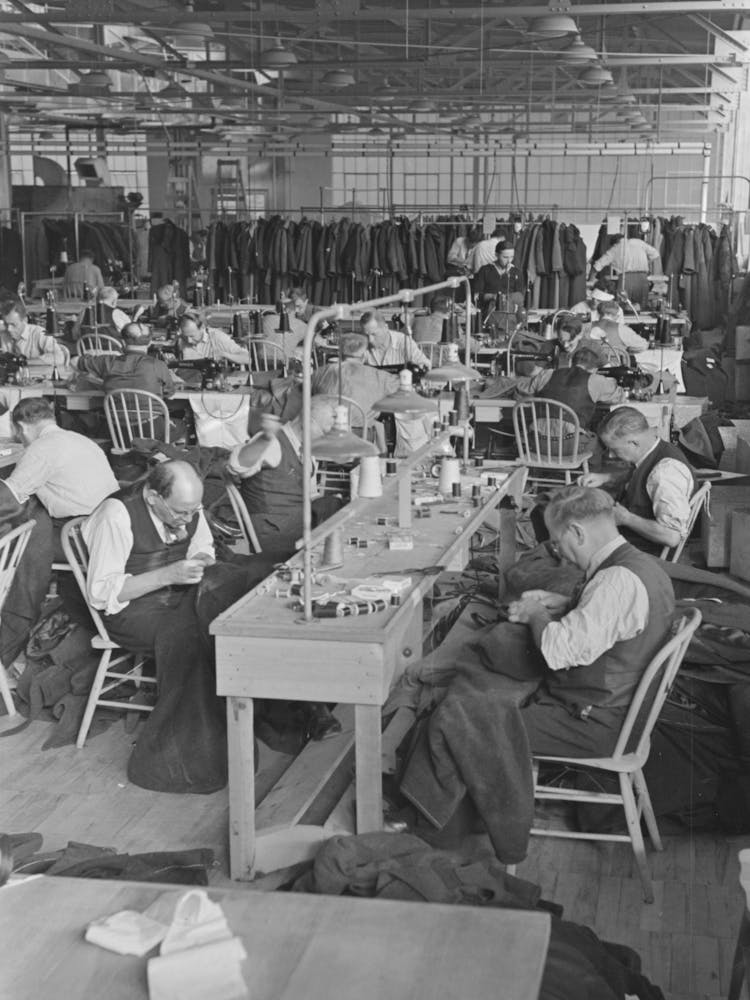 Untitled Photo, Possibly Related To Interior Of Cooperative Garment Factory At Jersey Homesteads, Showing Some