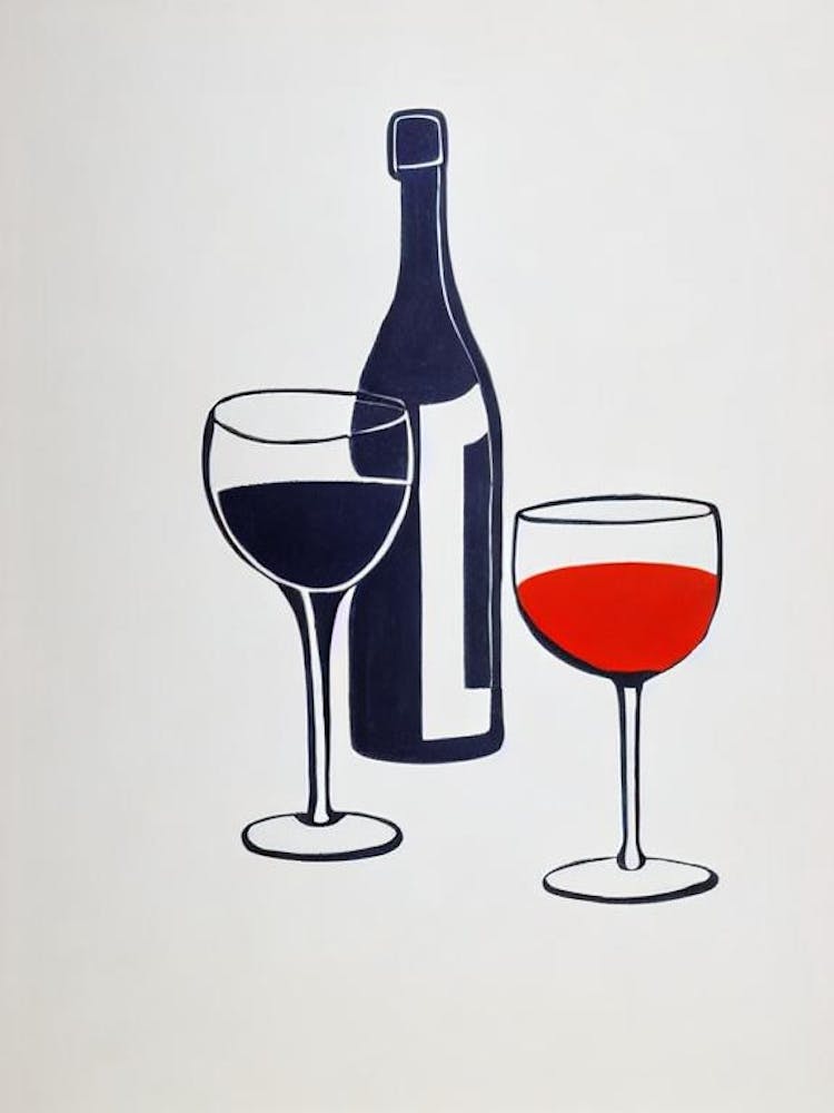 Cava Picasso Line Drawing Cocktail Poster