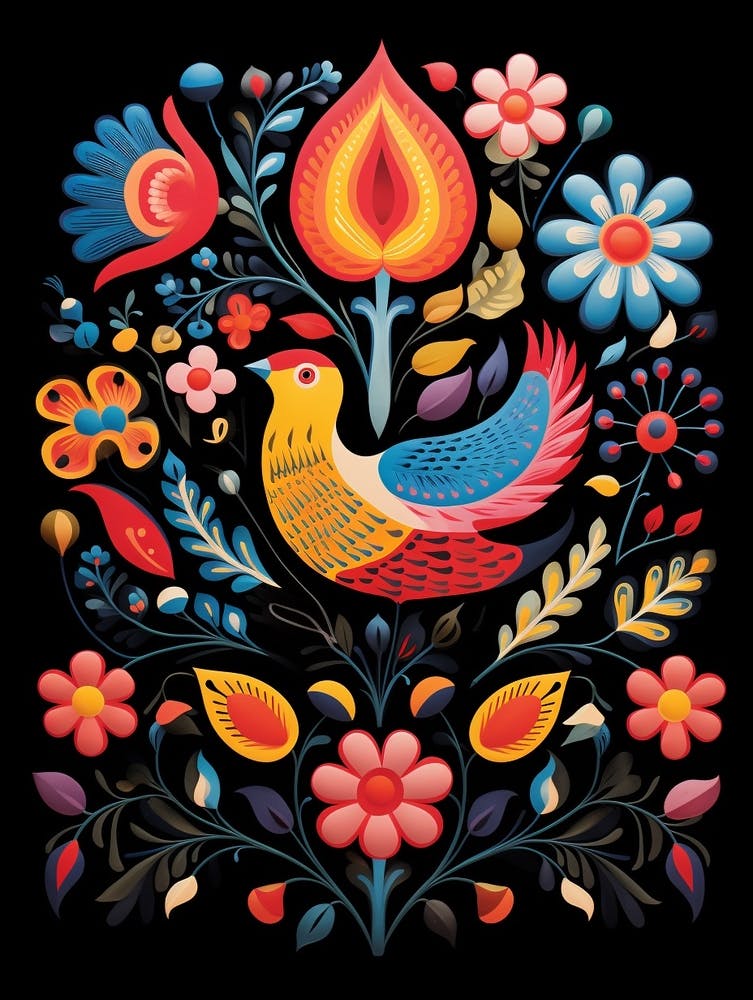 Folk Bird Illustration Dipper 4