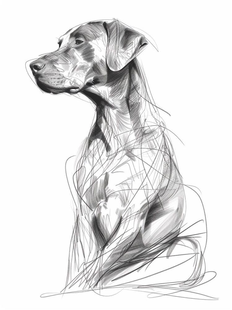 Rhodesian Ridgeback Dog Charcoal Line