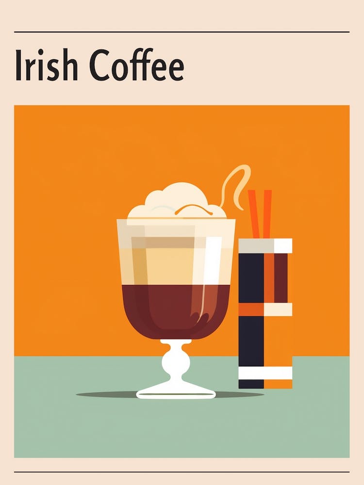 Irish Coffee Midcentury Modern Poster