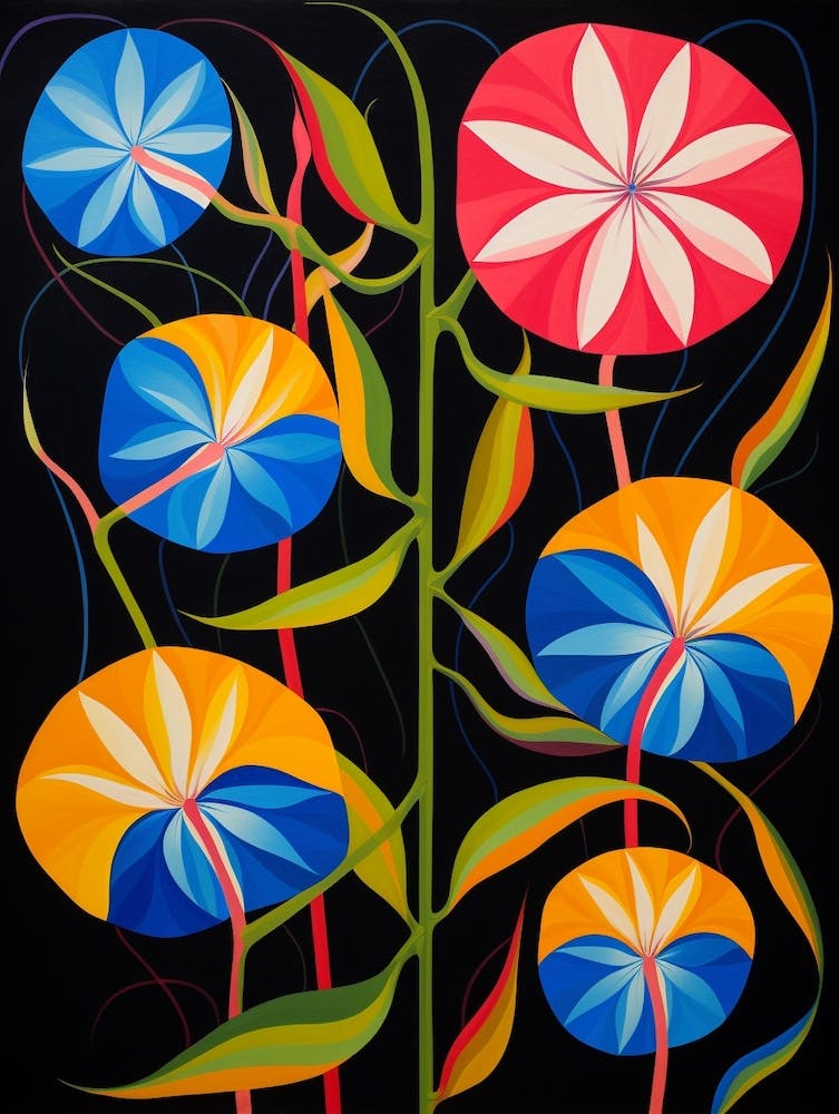 Morning Glory 2 Hilma Af Klint Inspired Flower Illustration
