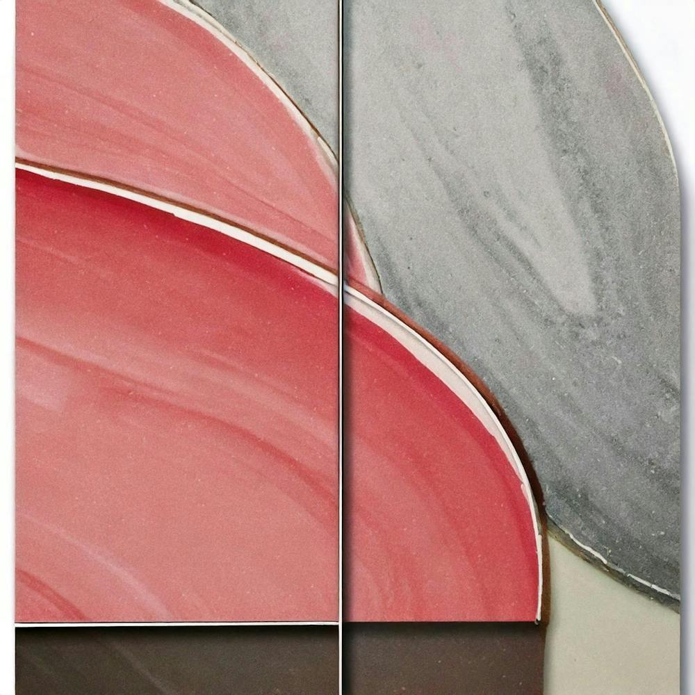 Pink And Grey Abstract Painting