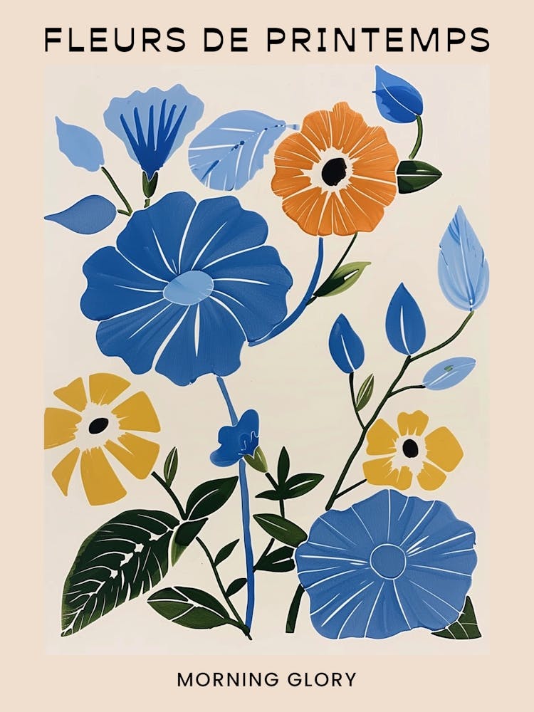 Spring Floral French Poster  Morning Glory 4