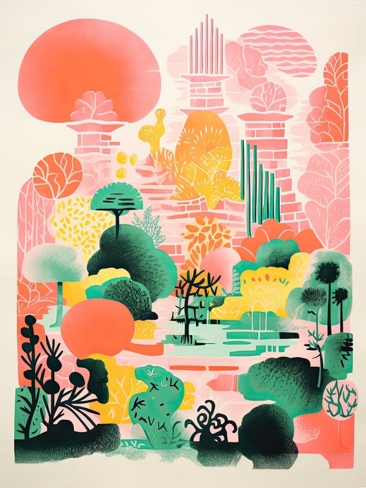 Garfield Park Conservatory Gardens Abstrakter Riso-Stil 1