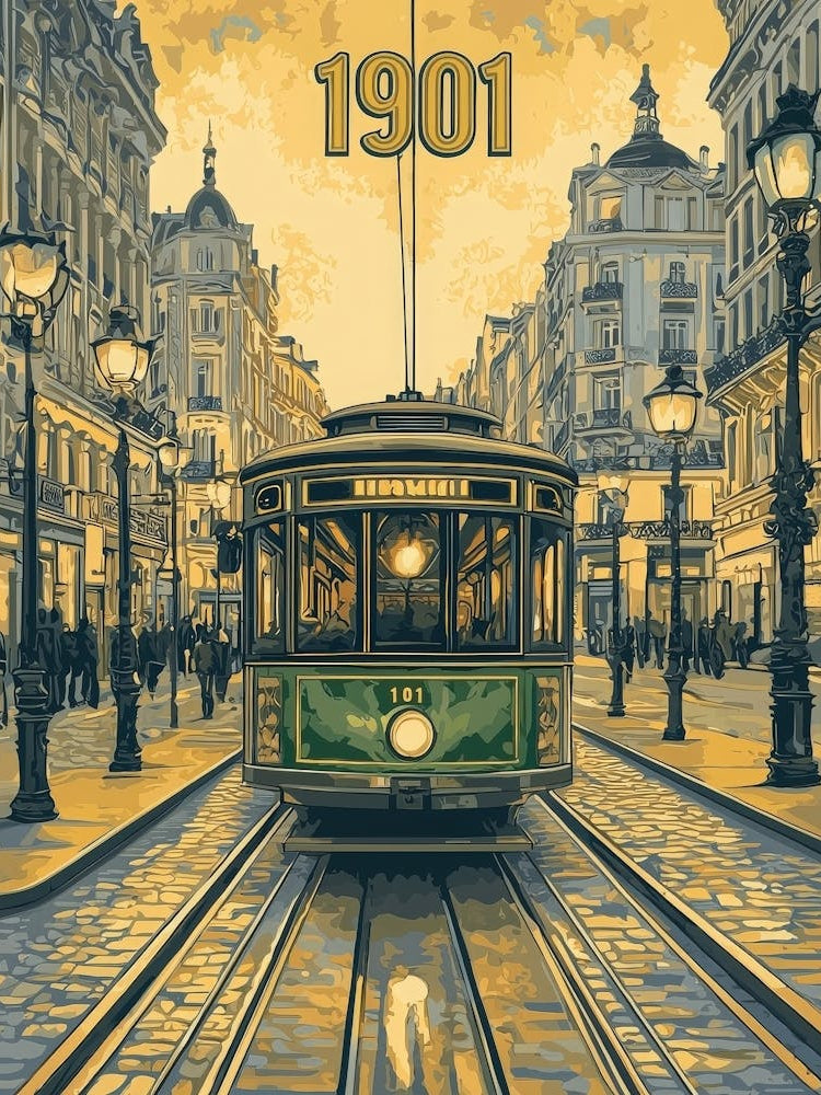 Aihrgdesign A Vintage Travel Poster Of An Electric Tram Glidi Ff8bbaa9 1d73 44fa 9340 1349237a6944 3