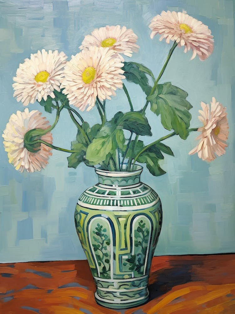 Flowers In A Vase Still Life Painting Chrysanthemum 2