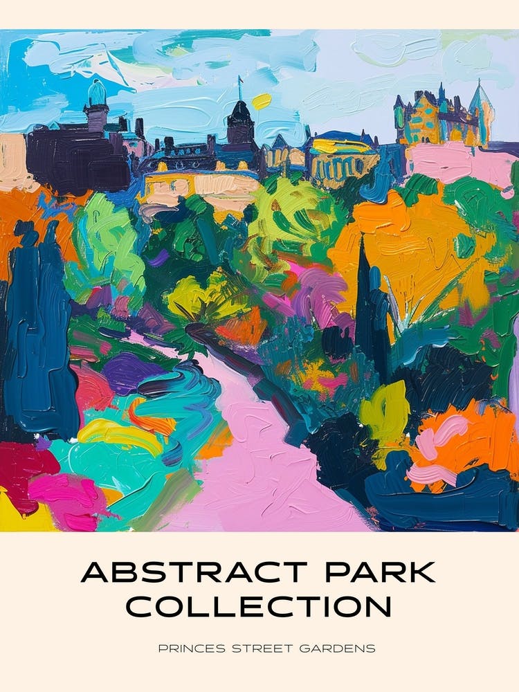 Abstract Park Collection Poster Princes Street Gardens Edinburgh Scotland 4