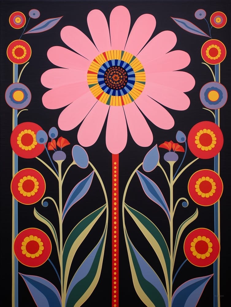 Flower Motif Painting Cosmos 7