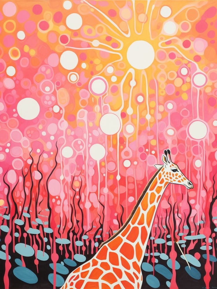Giraffe Abstract Pink Pattern