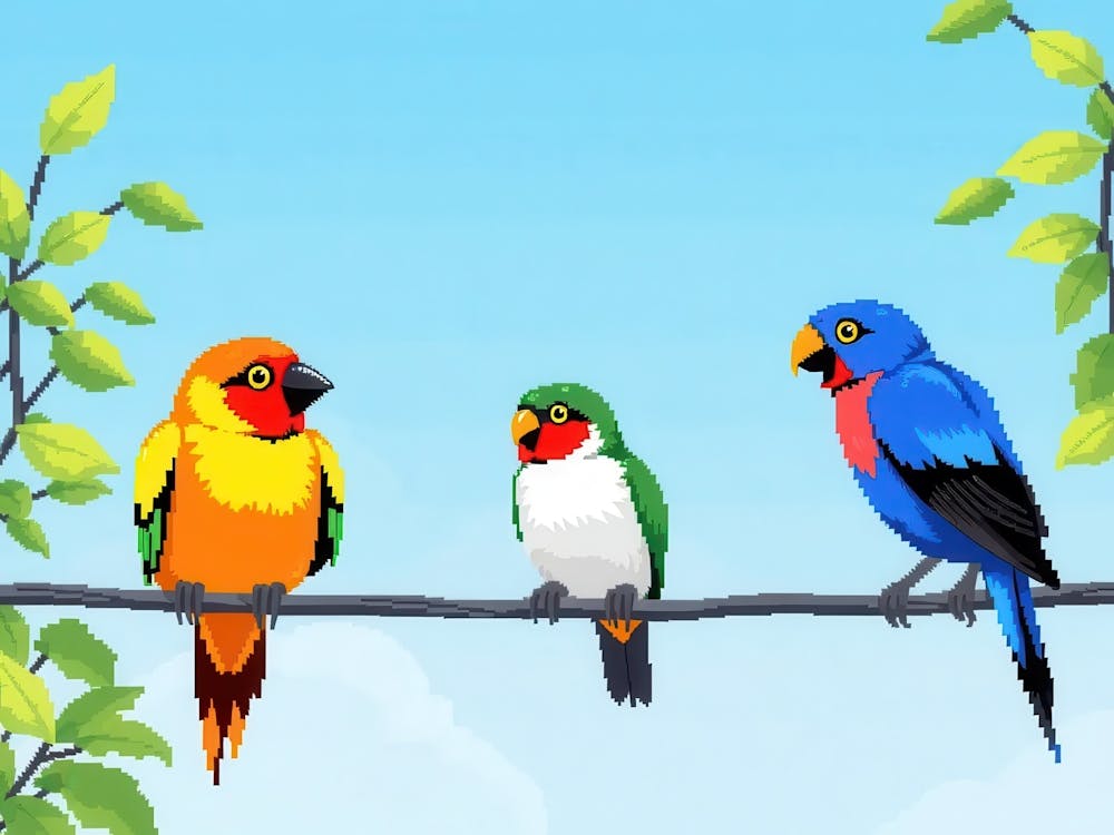 Parrots On A Wire 1