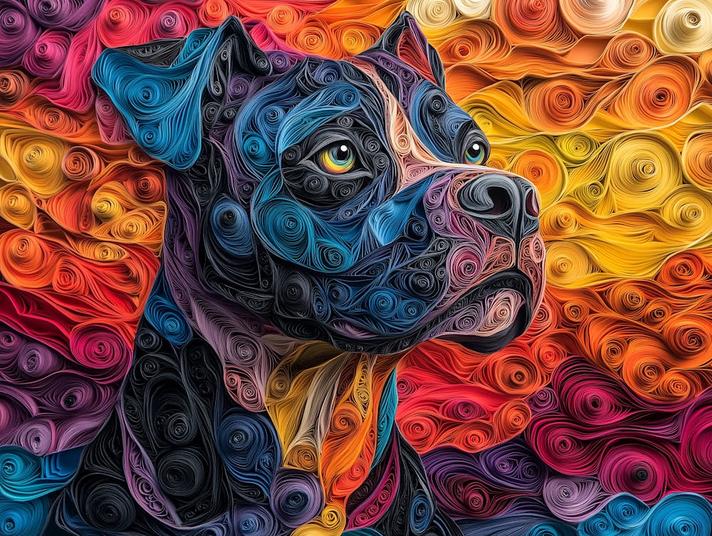 Cane Corso Paper Quilling Dog Portrait