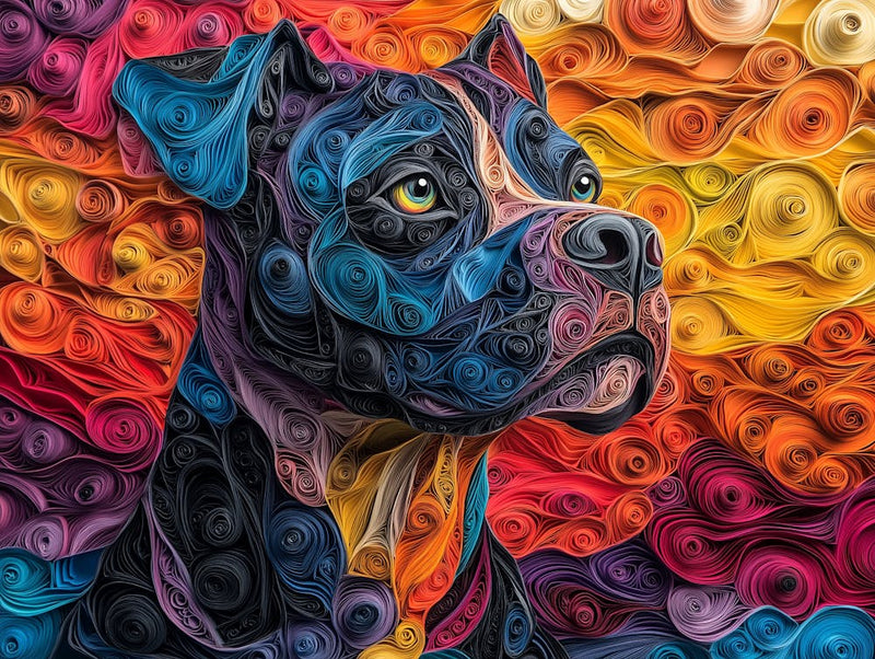 Cane Corso Paper Quilling Dog Portrait