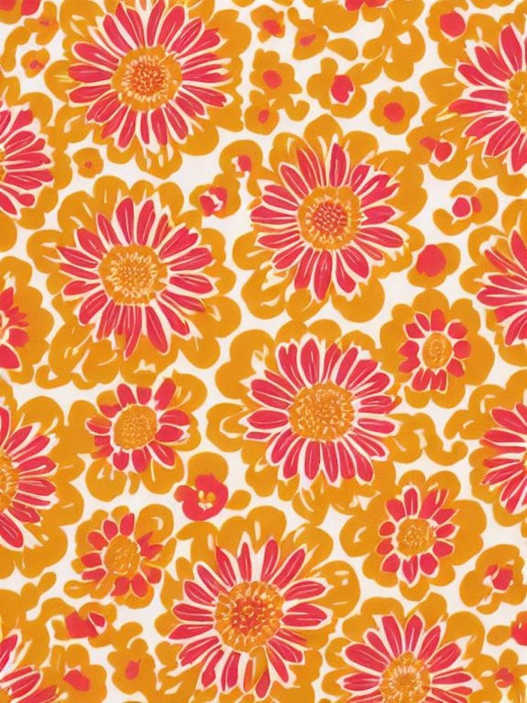 Calendula Floral Print Retro Pattern 1 Flower