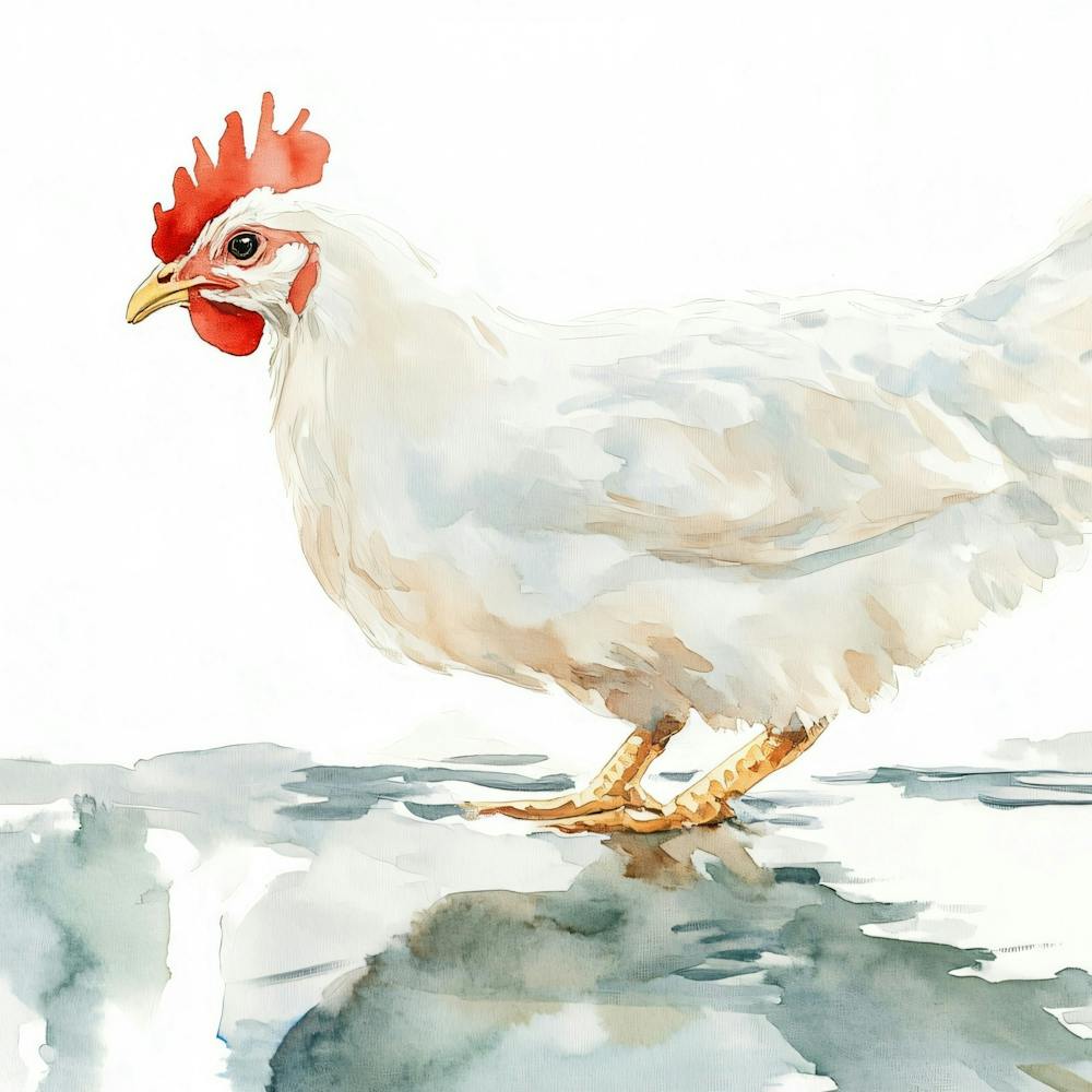 Rooster Watercolor Painting