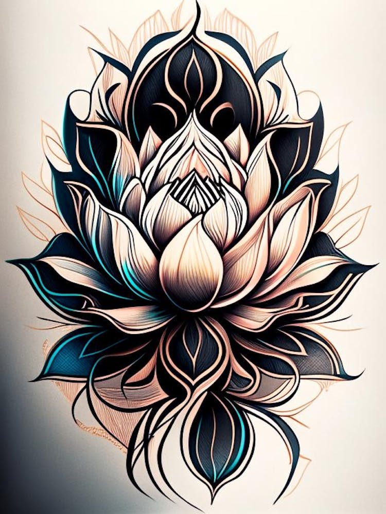 Lotus Flower Pattern Graffiti 2