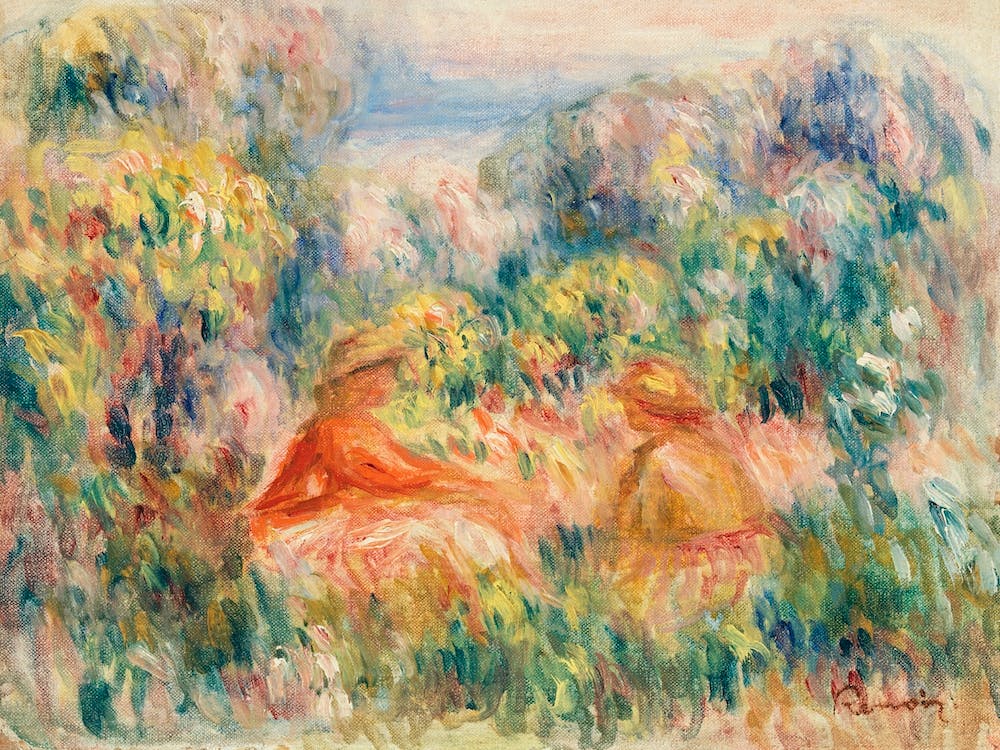 Two Women In A Landscape, Pierre Auguste Renoir