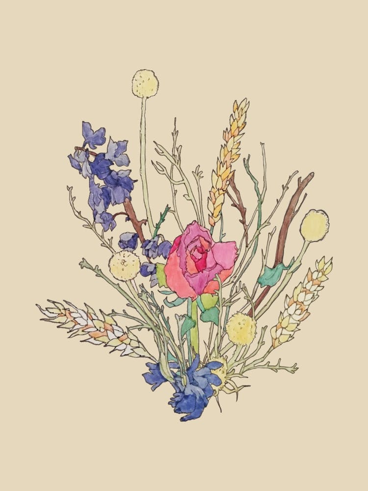 Autumn Dried Flower Bouquet