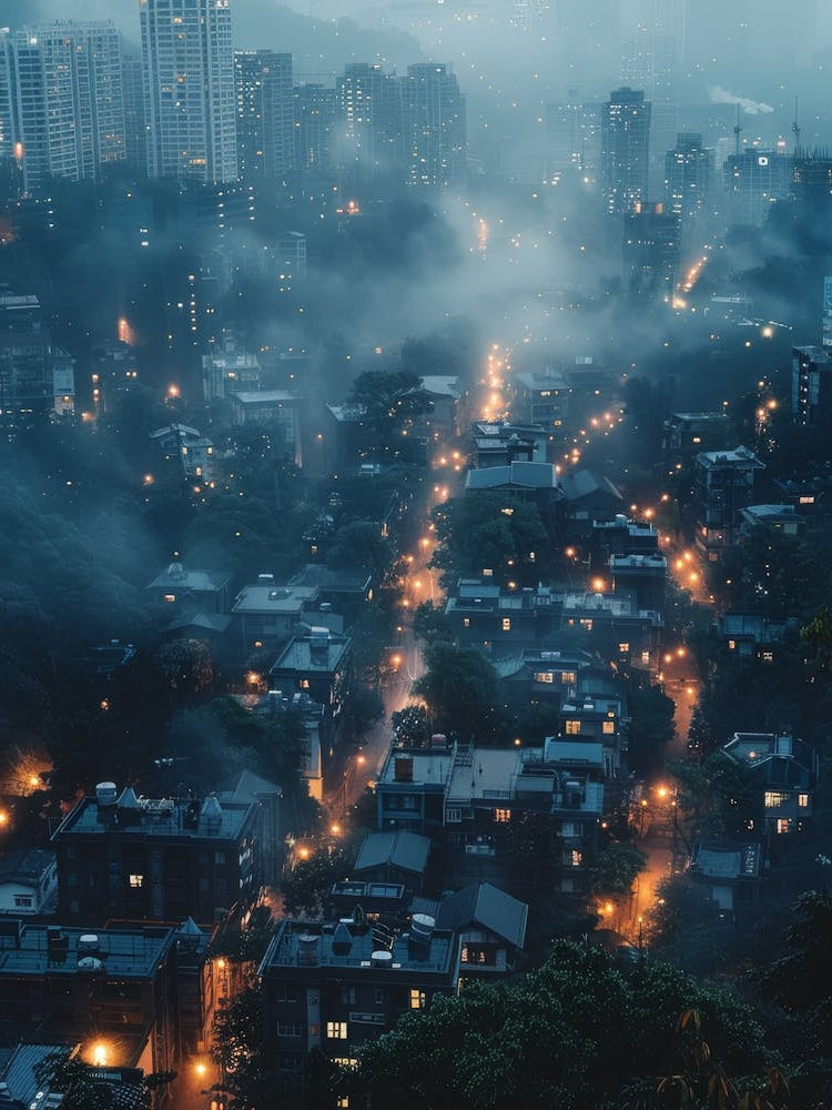 Hong Kong City At Night