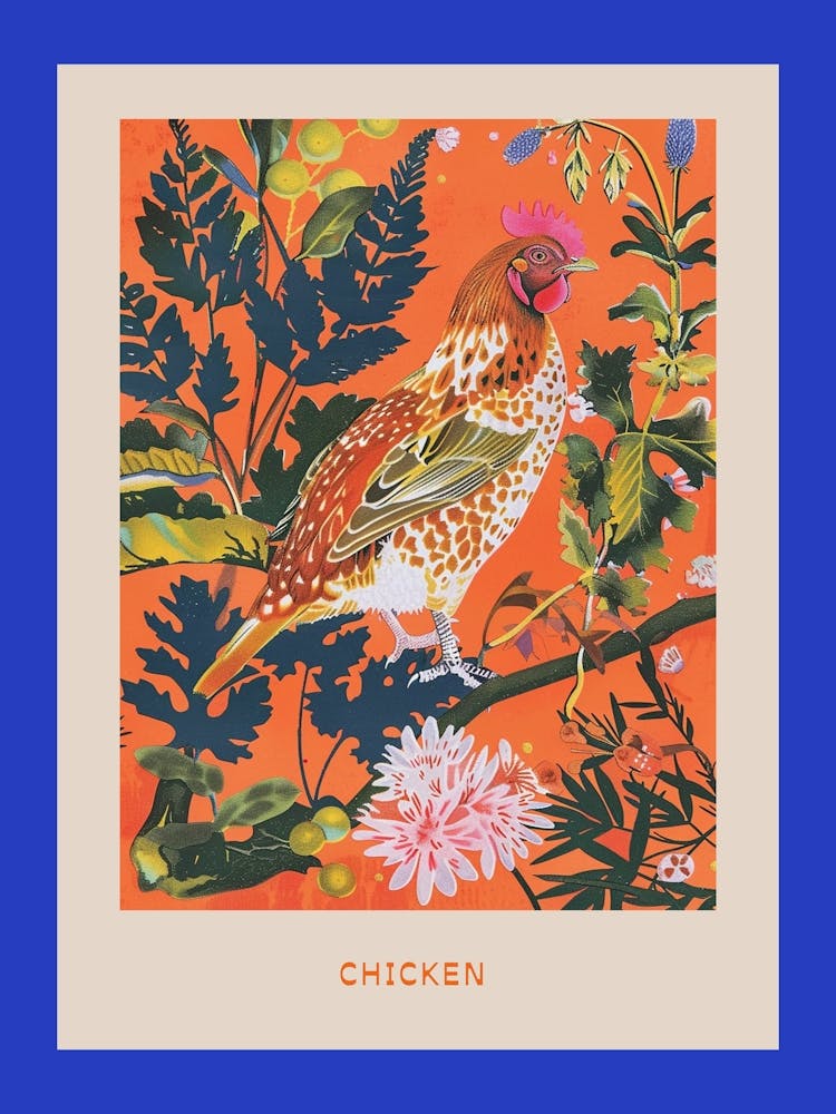 Spring Birds Poster Chicken 4