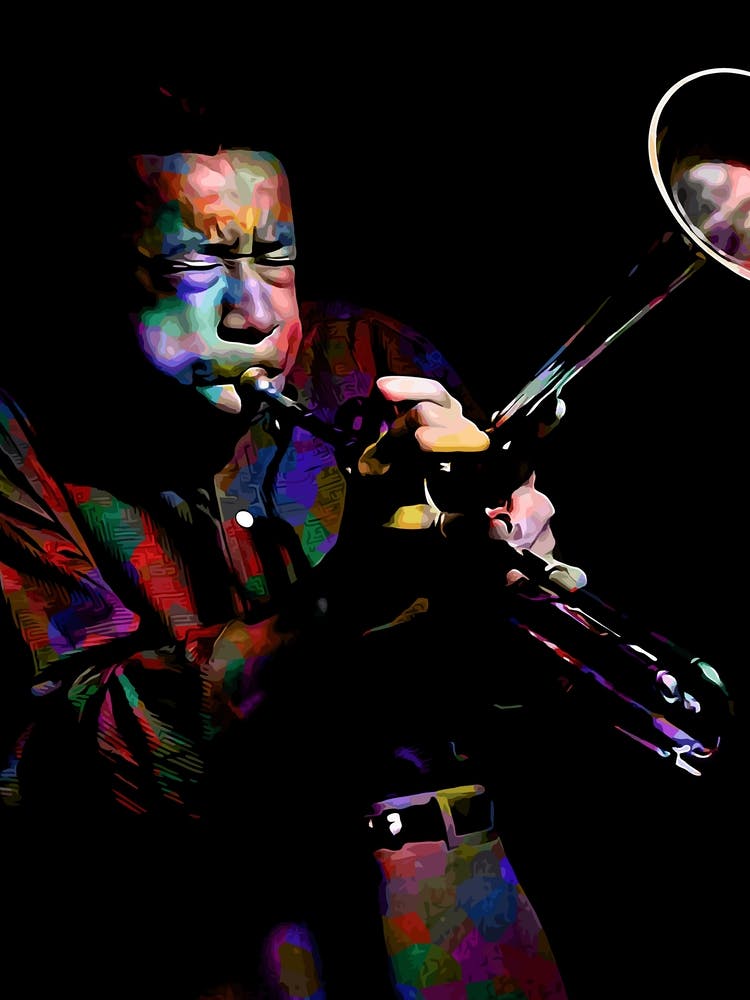 Lee Morgan American Jazz Trumpeter Legend in my Colorful Digital Painting