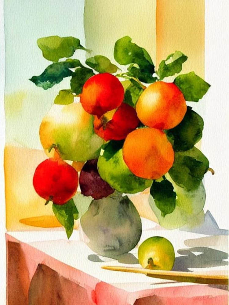 Honigmelone, italienische Aquarellfrucht