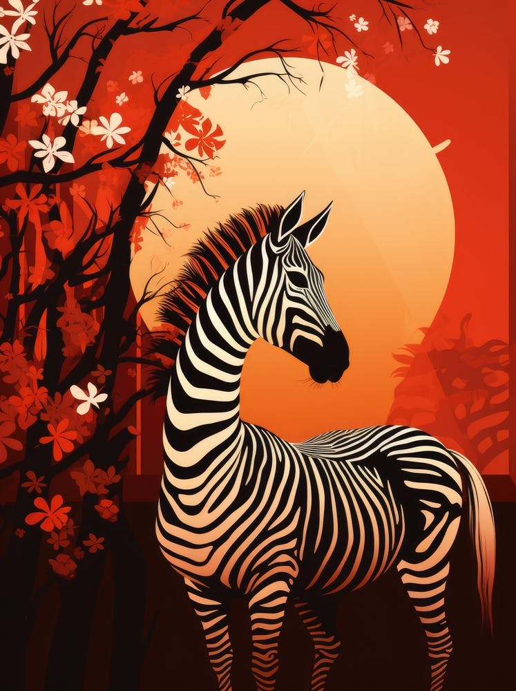 Zebra In The Sunset
