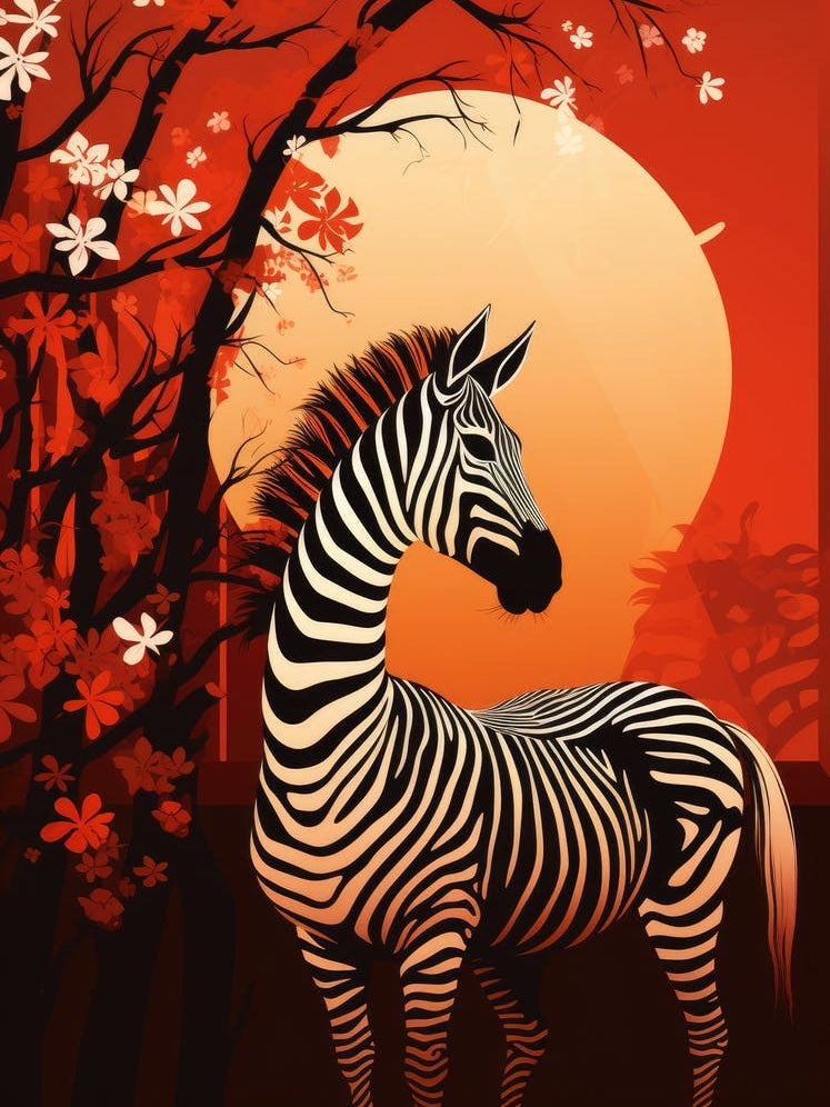 Zebra In The Sunset