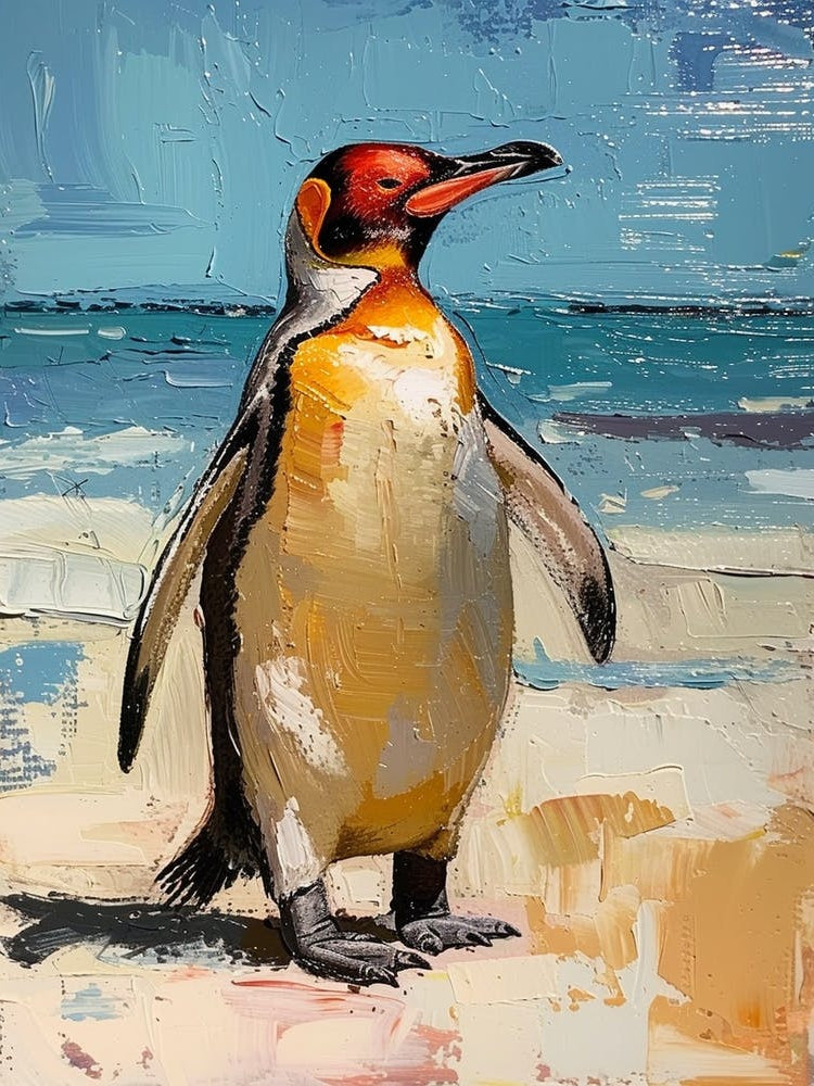 Galapagos Penguin Petermann Island Colour Block Painting 2