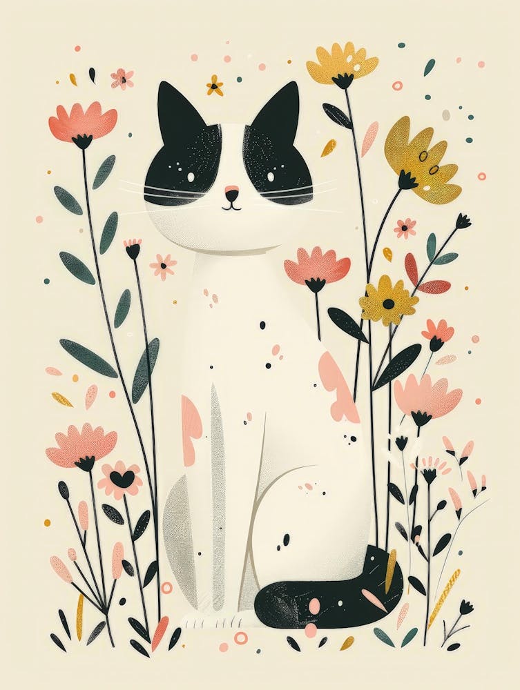 Cat In Flowers 7