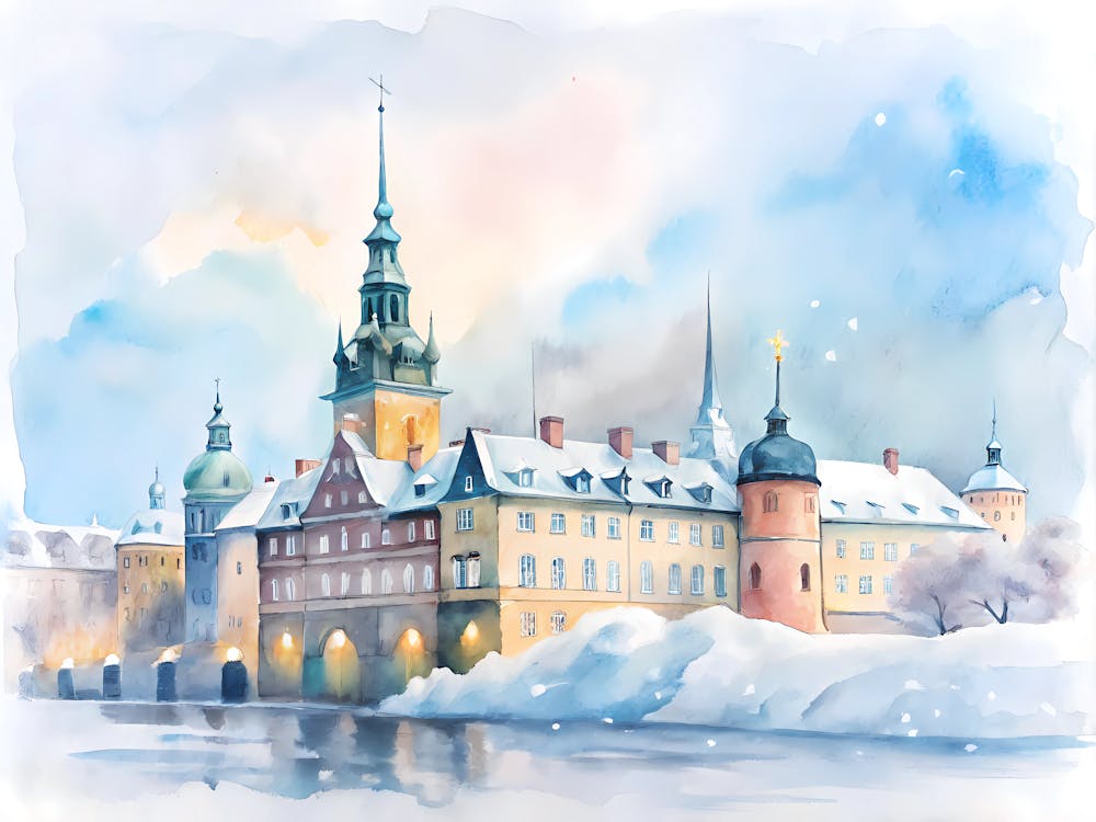 Stockholm Sweden A Vintage Illustration