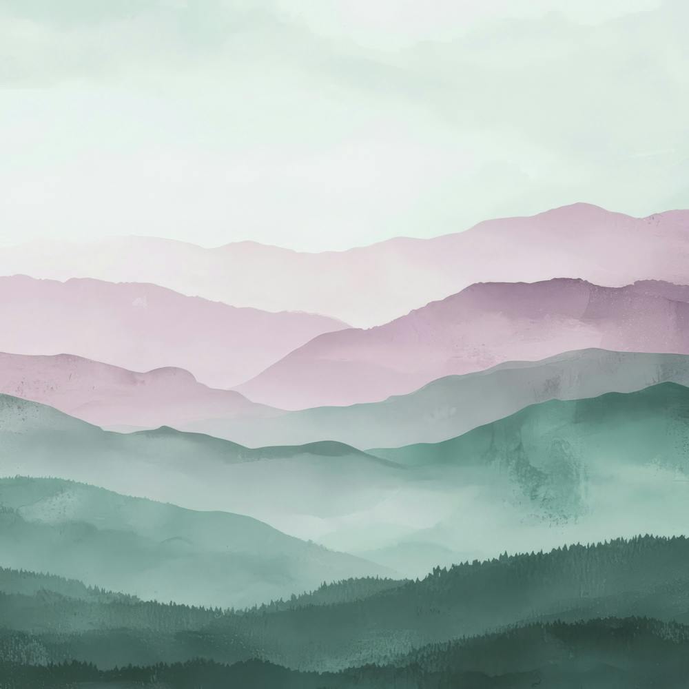 Aquarell-Berge