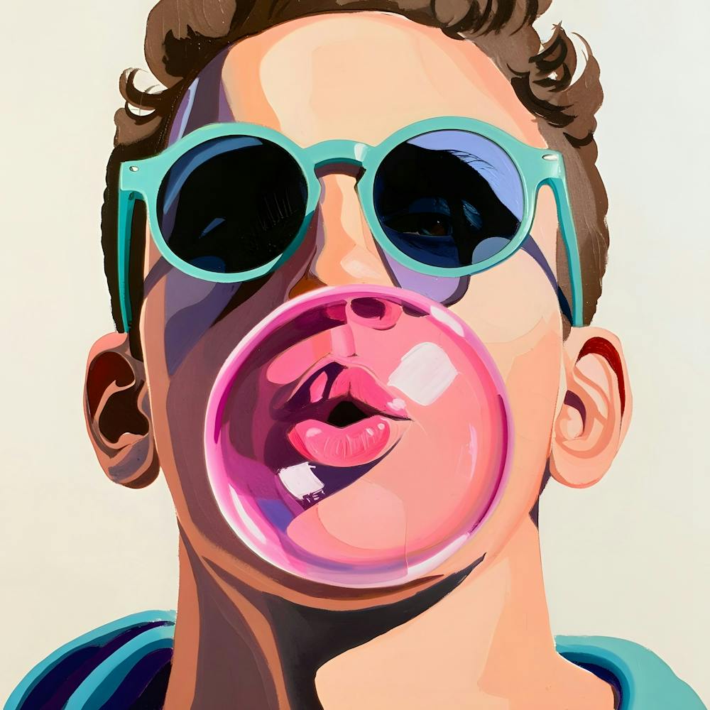 Fun Bubble Gum - Big Pink Bubble & Sunglasses
