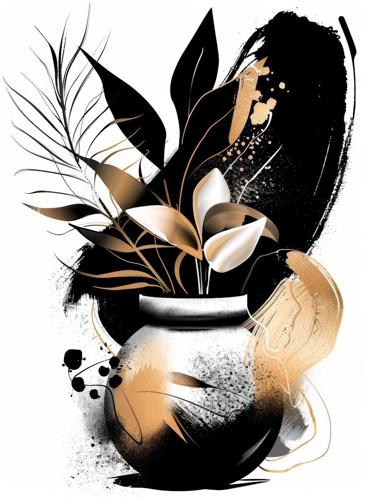 Black And Gold Vase 2