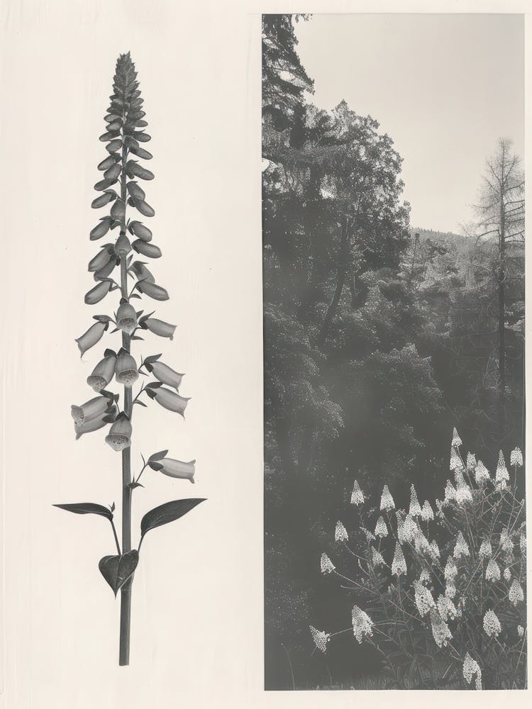 Foxglove Flower Photo Collage 3