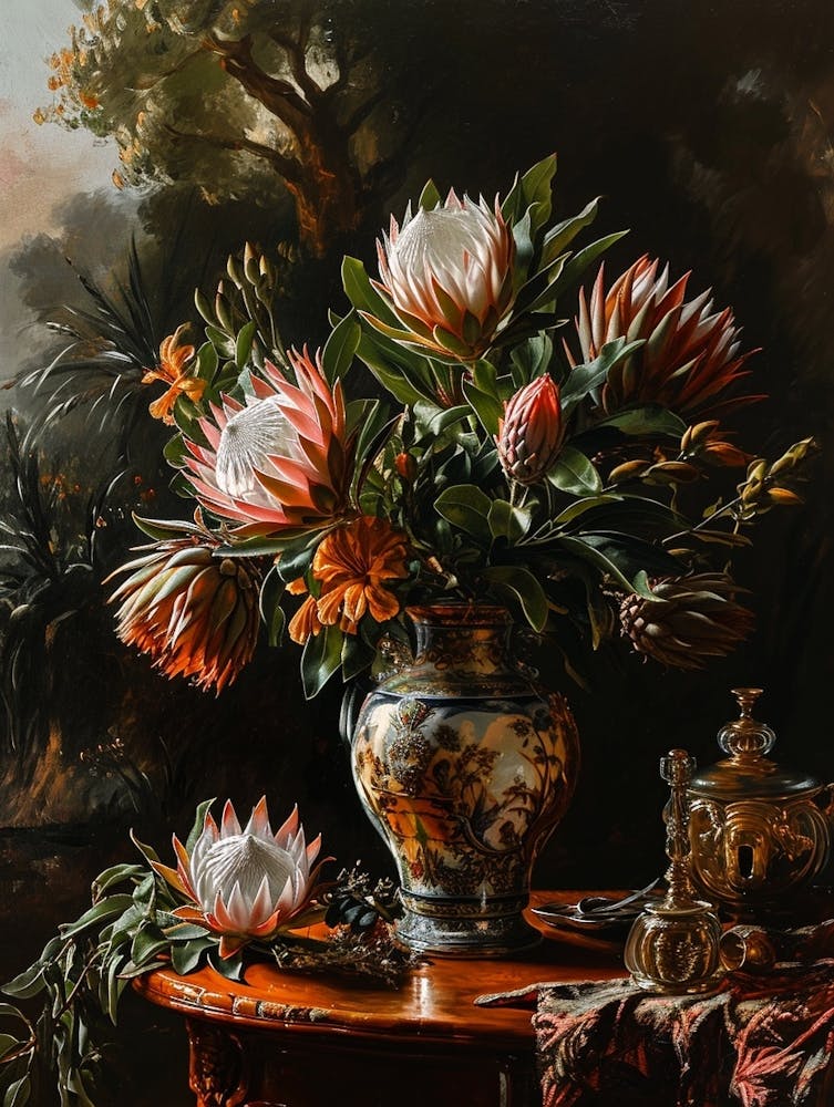 Baroque Floral Still Life Protea 4
