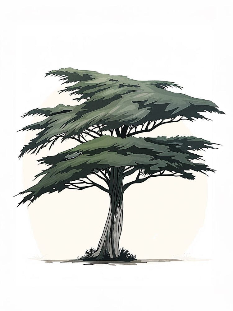 Cypress Tree Pixel Illustration 3