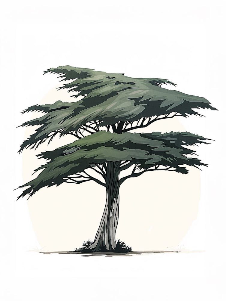 Cypress Tree Pixel Illustration 3