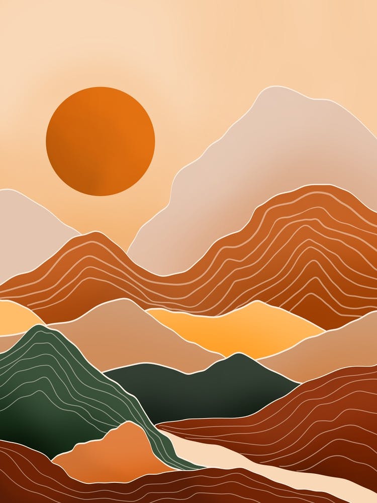 Bohemian Sunset Mountains