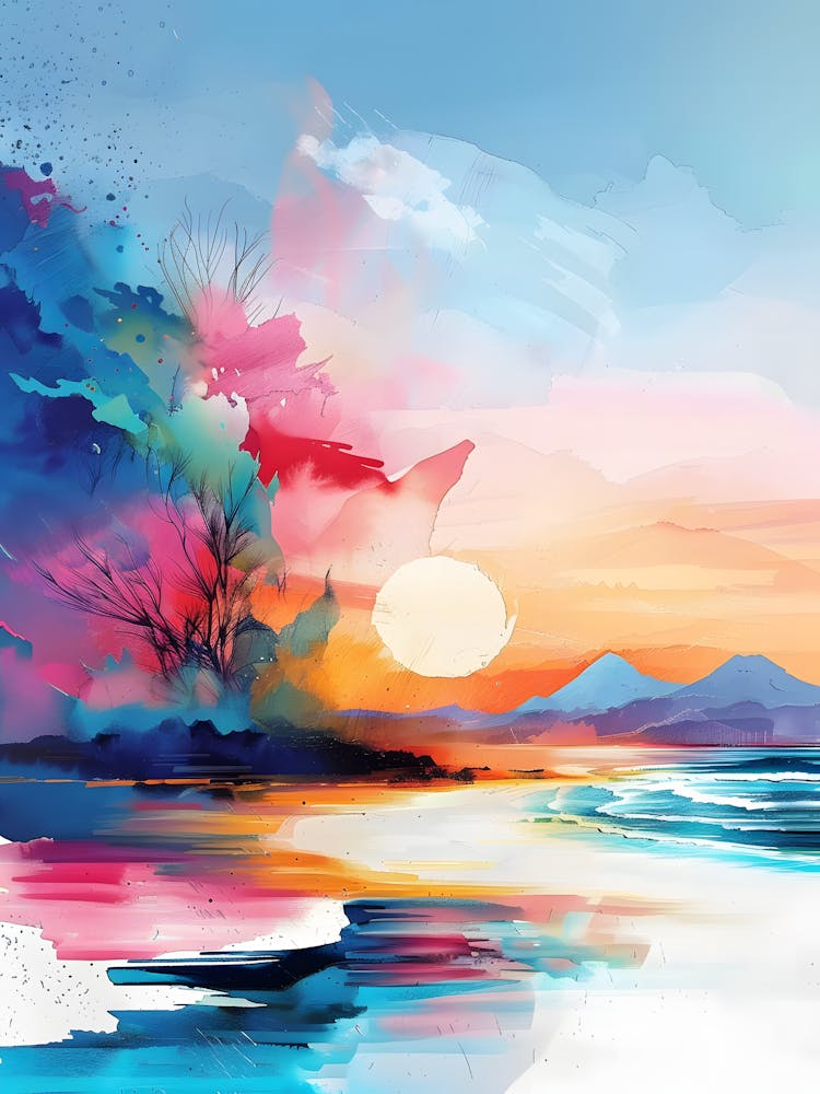 Abstract Watercolor Painting