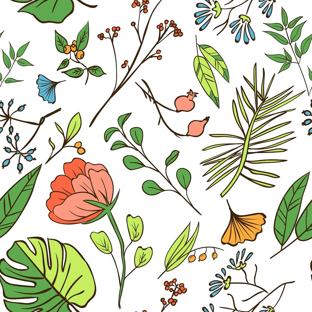 Line Floral Art Pattern Ornament