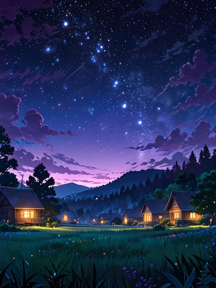 Nachthimmel Anime Ästhetik 2